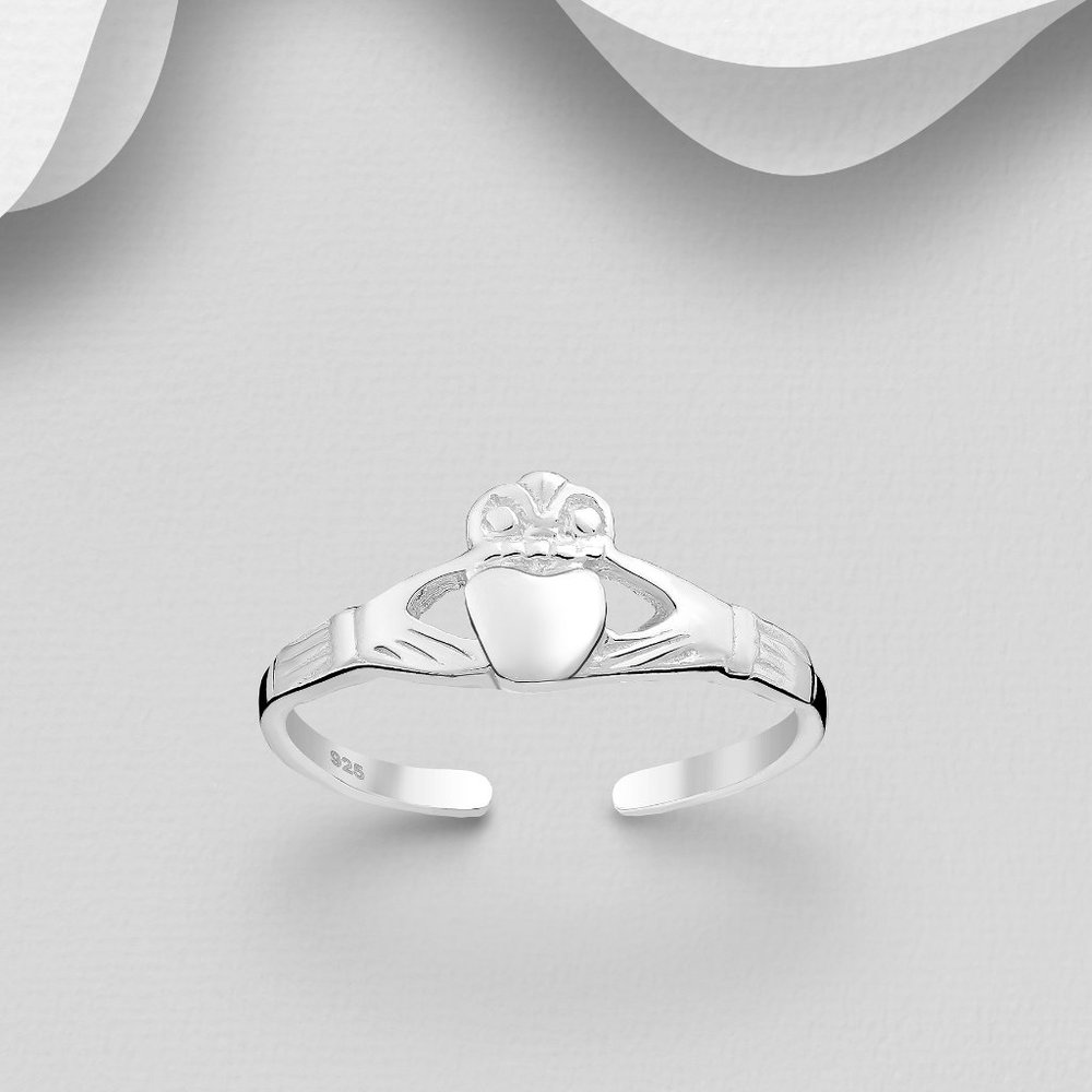 Sterling Silver Claddagh Toe Ring